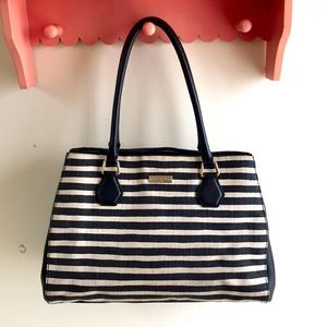 Kate Spade Black and White Striped Shoulder Bag